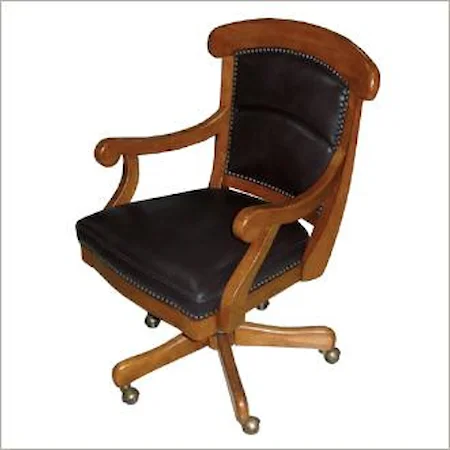 Chambord Exposed Wood Arms Office Chair on Rollers